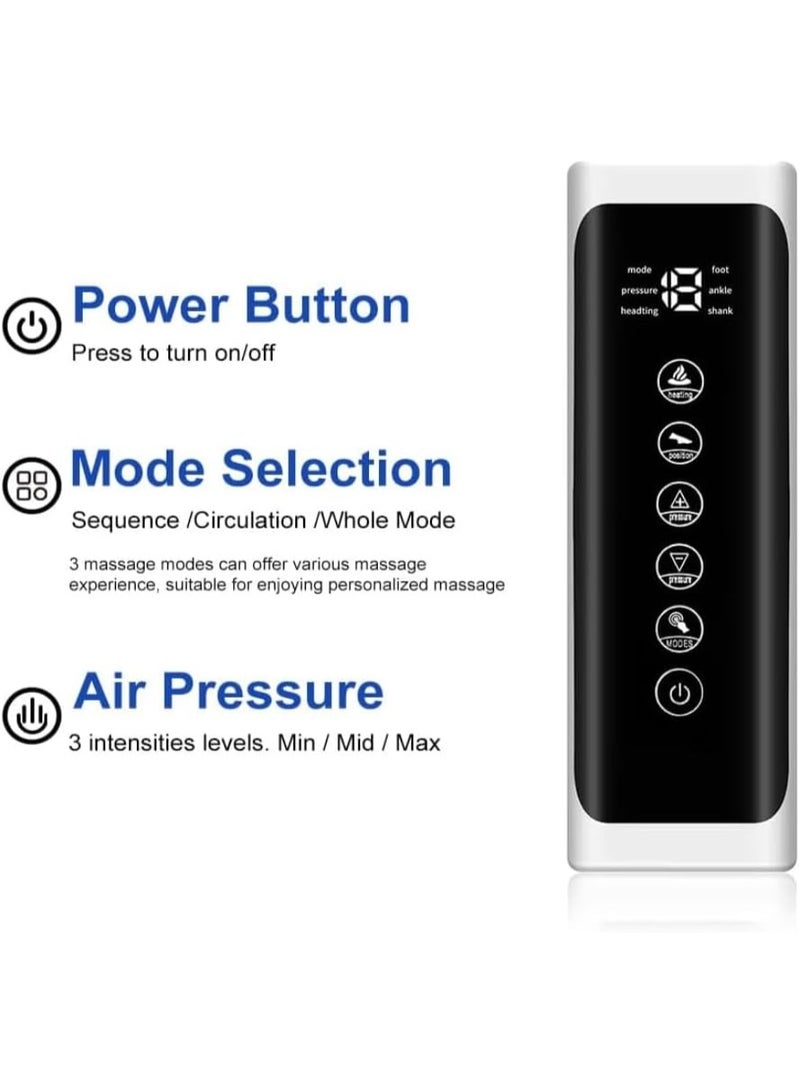 جهاز تدليك الساقين الفاخر بالضغط الهوائي - تقنية الالتفاف التسلسلي - 3 مستويات تدفئة و 5 مستويات قوة - عملي وقوي للاسترخاء وتحسين الدورة الدموية - Image 3