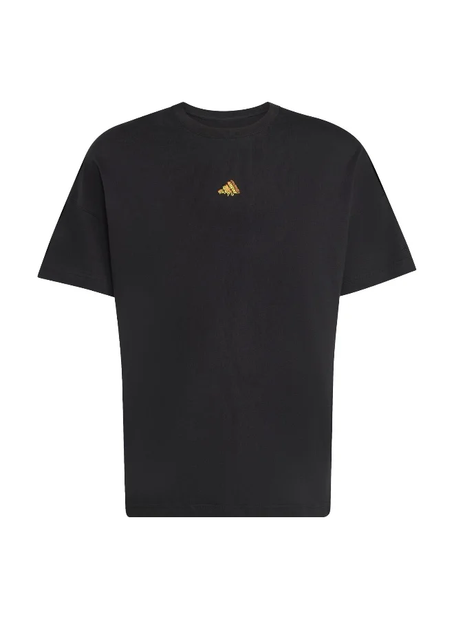 Adidas Adidas M Fn T Shirt Black Graphic Tee (Short Sleeve) T-Shirts For Men