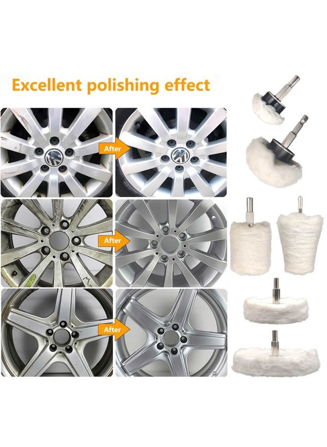 Tworider 6 pcs Buffing Wheel for Drill,Buffing Pad Polishing Wheel Kits,Wheel Shaped Polishing Tool for Metal Aluminum,Stainless Steel,Chrome,Jewelry,Wood,Plastic,Ceramic,Glass,etc - Image 3