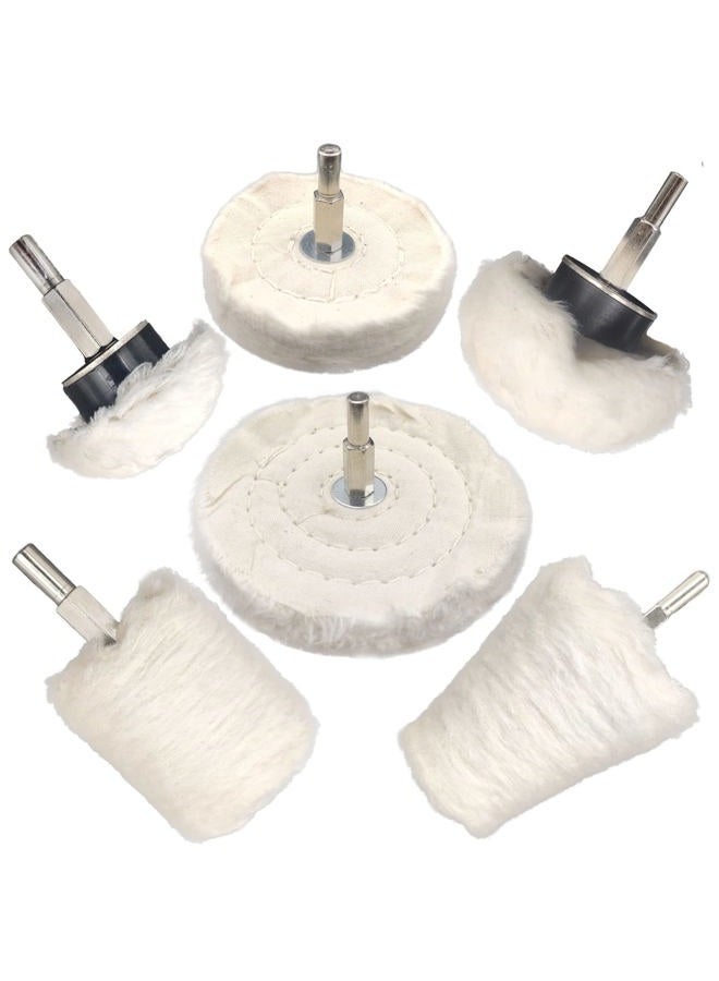 Tworider 6 pcs Buffing Wheel for Drill,Buffing Pad Polishing Wheel Kits,Wheel Shaped Polishing Tool for Metal Aluminum,Stainless Steel,Chrome,Jewelry,Wood,Plastic,Ceramic,Glass,etc - Image 1