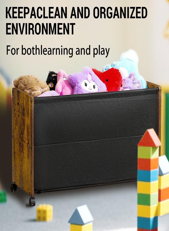 FOUCSSOMEI Toy Box, Toy Storage Organizer, Toy Box for Boys Girls, Wooden Kids Storage, Patented Design - Image 4