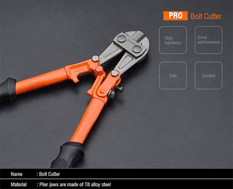 Harden 12" Professional T8 Alloy Steel Blades Bolt Cutter, Heat-Treated, High Hardness and Shear Sharp, Ergonomics TPR handle - 570011 - Image 5