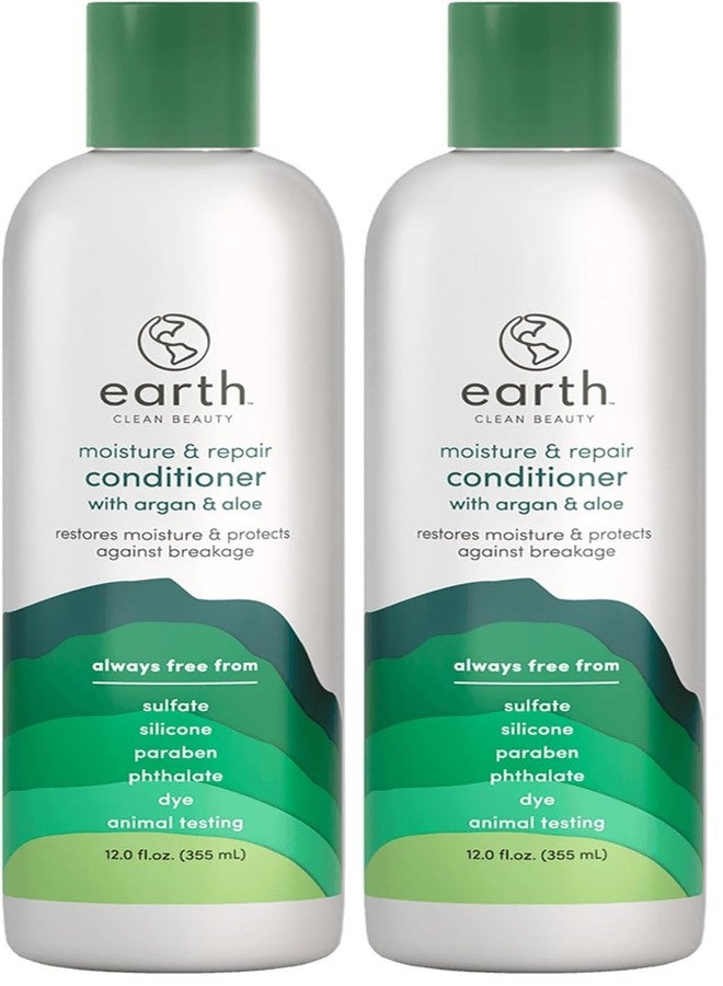 earth Moisture and Repair Conditioner - Hair Conditioner with Argan and Aloe - Sulfate and Paraben Free Conditioner Protects Against Breakage - 12 oz (Pack of 2) - Image 1