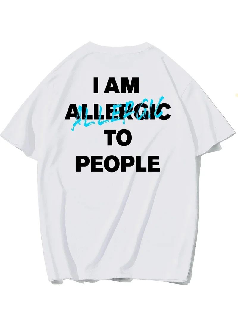 بي ار زد كولكشن Unisex Oversize I Am Allergic To People T-Shirt