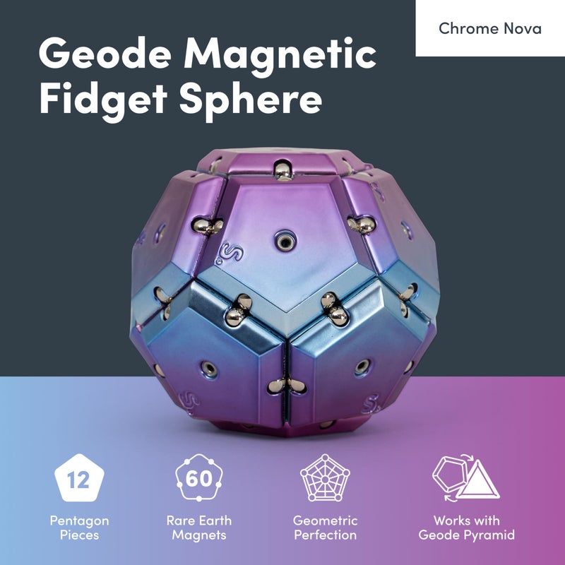 Speks Geode Magnetic Fidget Toy | Sensory Desk Toy for Adults & Teens 14+ | Stress Relief Gift | Sphere, Purple - Image 2