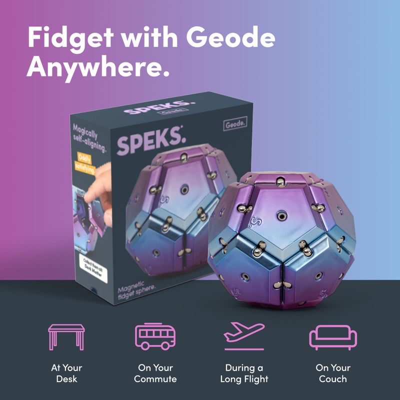 Speks Geode Magnetic Fidget Toy | Sensory Desk Toy for Adults & Teens 14+ | Stress Relief Gift | Sphere, Purple - Image 5