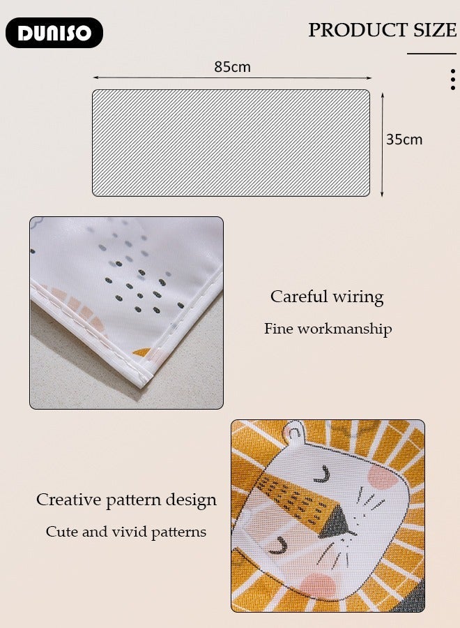 DUNISO Microwave Oven Dust Proof Cover, Microwave Oven Protector Dust with 4 Storage Organizer Bags, Multi-Purpose Microwave Oven Top Cover, Waterproof and Oil Proof Cloth Decoration Kitchen Utensil Cover 85×35CM - Image 4