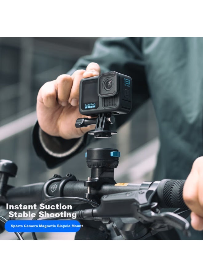 Surewo Magnetic Quick Release Bike Mount For Dji Action 5 Pro/4 Osmo Action Camera, Bicycle Handlebar Clamp Mount For Gopro 13 Accessories - Image 1