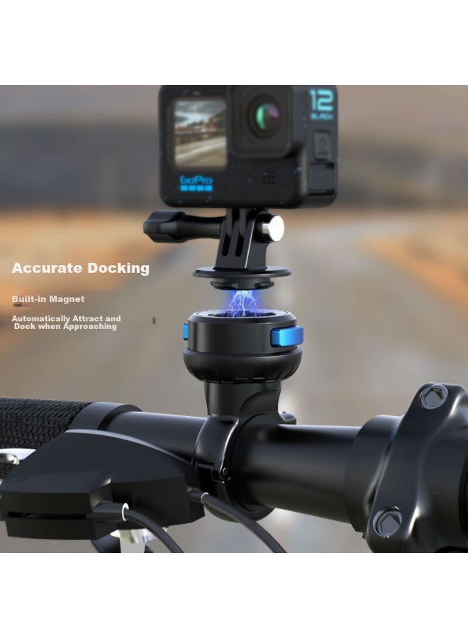 Surewo Magnetic Quick Release Bike Mount For Dji Action 5 Pro/4 Osmo Action Camera, Bicycle Handlebar Clamp Mount For Gopro 13 Accessories - Image 2