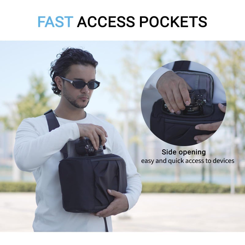 TAAOKA Camera Sling Bag for Photographerâ€“ Waterproof Crossbody Camera Bag with Fast Access Pockets, Thick Shockproof Photography Backpack with Tripod Holder, DSLR camera bag for Nikon/Sony/Canon - Image 3