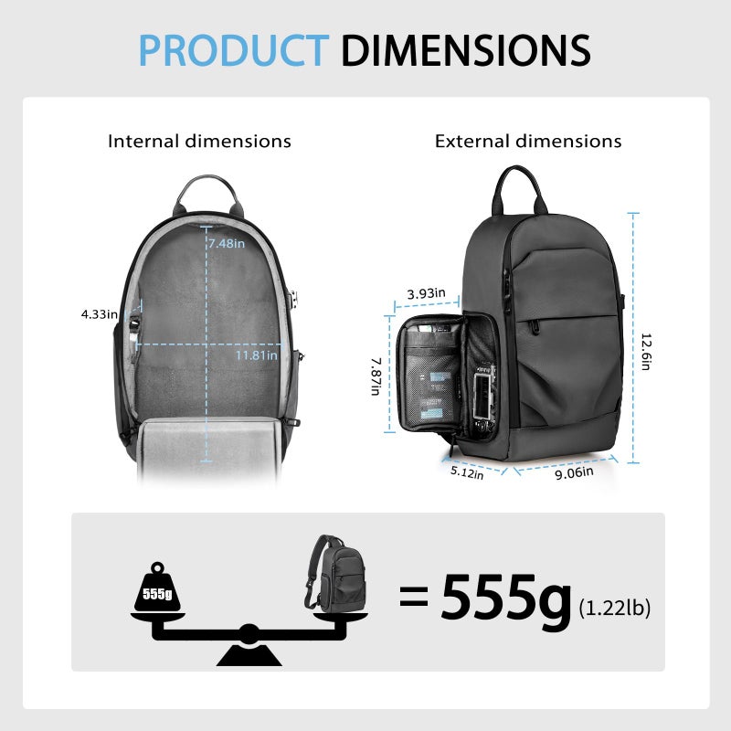 TAAOKA Camera Sling Bag for Photographerâ€“ Waterproof Crossbody Camera Bag with Fast Access Pockets, Thick Shockproof Photography Backpack with Tripod Holder, DSLR camera bag for Nikon/Sony/Canon - Image 5