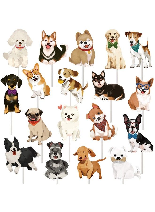 umoni Dog Cupcake Toppers Dog Birthday Party Decoration Puppy Dog Theme Cake Decorations For Pet Dog Party Baby Shower Supplies 36Pcs 18 Styles - Image 1