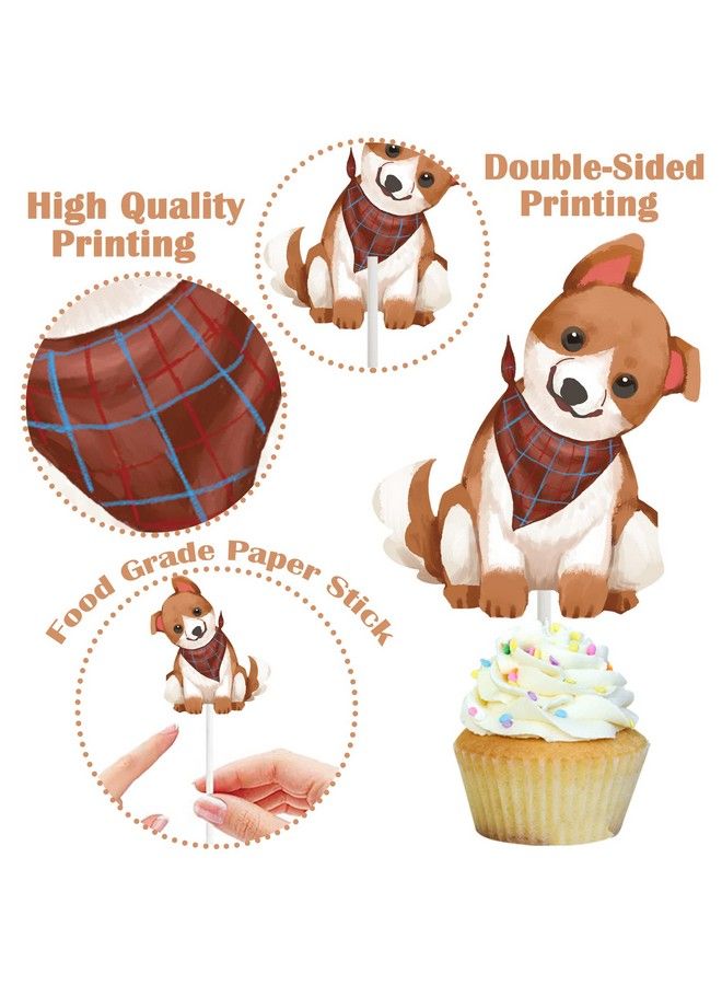 umoni Dog Cupcake Toppers Dog Birthday Party Decoration Puppy Dog Theme Cake Decorations For Pet Dog Party Baby Shower Supplies 36Pcs 18 Styles - Image 4