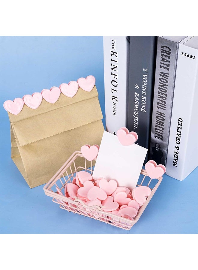Lemon 25 PCS Heart Shaped Binder Clips, Paper and Bag Clips, Office Folder Small Binder Clip, Mini Decorative Paper Clips, Wedding Binder Cartoon Bookmark Clip for Coffee Office Photo Picture Pages Holder - Image 4