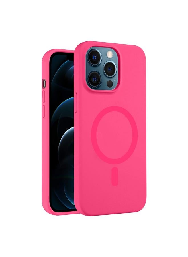 زبون جراب لهاتف iPhone 12 Pro Max مصنوع من السيليكون السائل بلون نقي مع MagSafe - Image 1