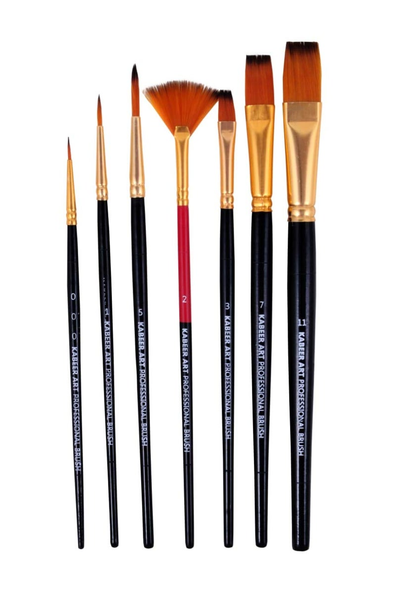 Kabeer Art Synthetic Hair Mix Brush Set for Acrylic, Watercolor, Modern Art Painting - Image 1