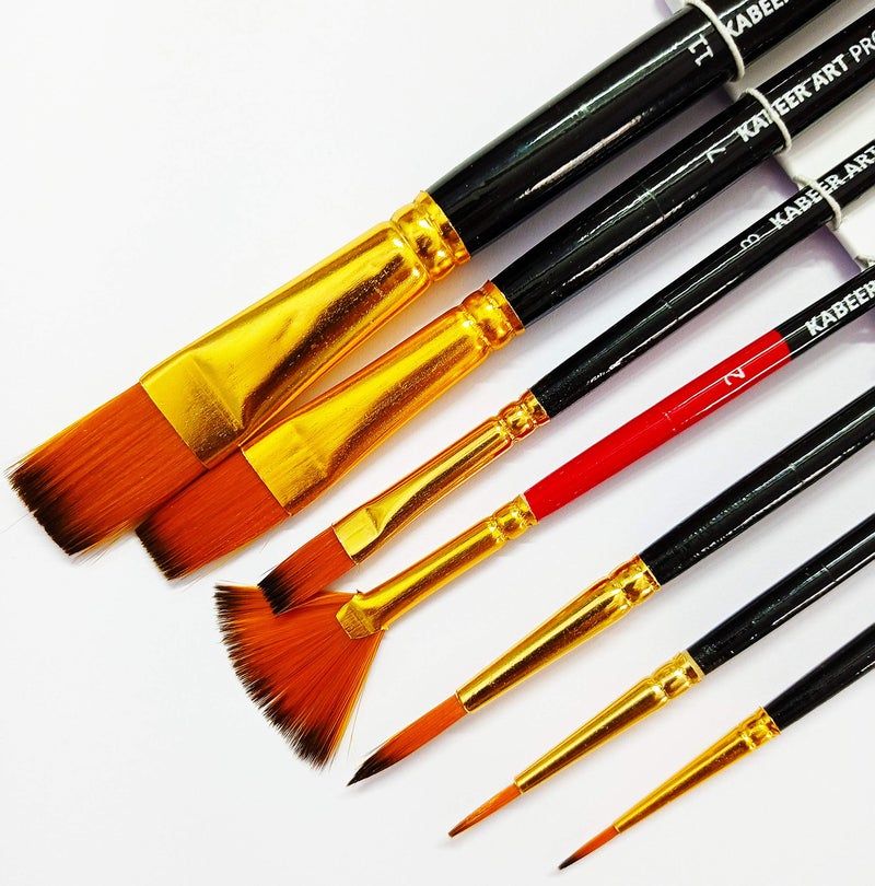 Kabeer Art Synthetic Hair Mix Brush Set for Acrylic, Watercolor, Modern Art Painting - Image 4