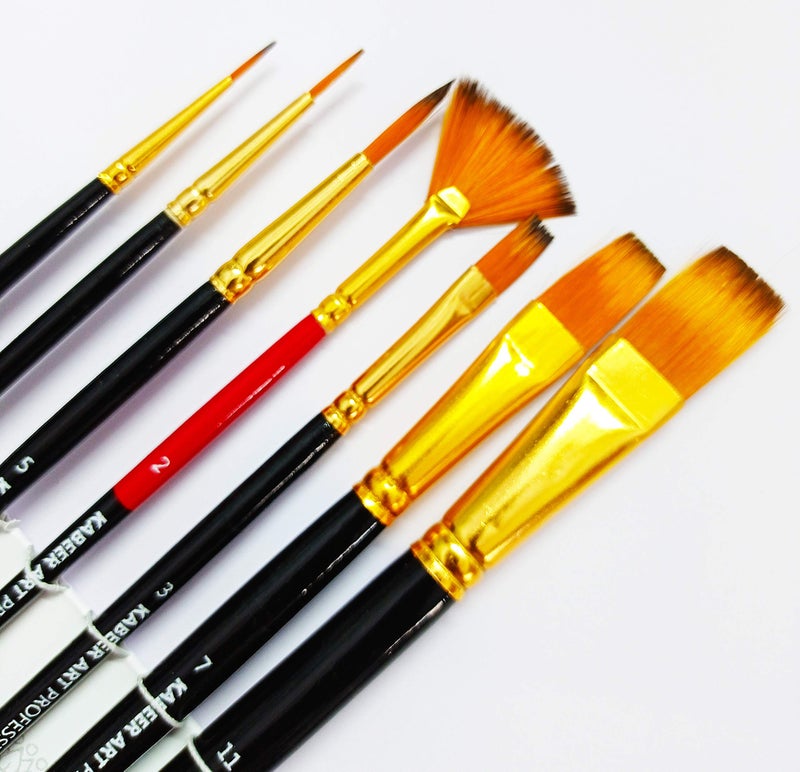 Kabeer Art Synthetic Hair Mix Brush Set for Acrylic, Watercolor, Modern Art Painting - Image 3