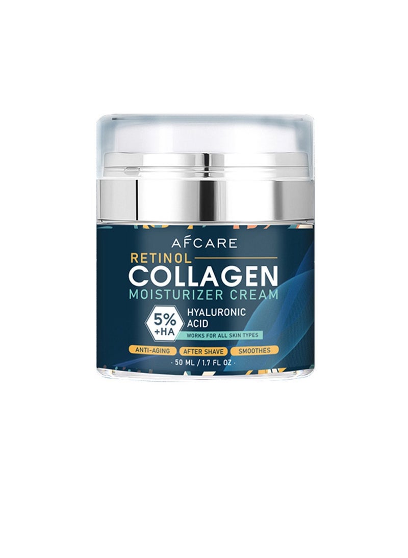 AFCARE Premier Advanced Collagen Moisturizer Face Cream with Retinol and Hyaluronic Acid for Men, Anti-aging Skincare Facial Moisturizer, Hydrating Lotion, Moisturizing to Reduce Wrinkles, 1.7 Fl Oz  - Image 1