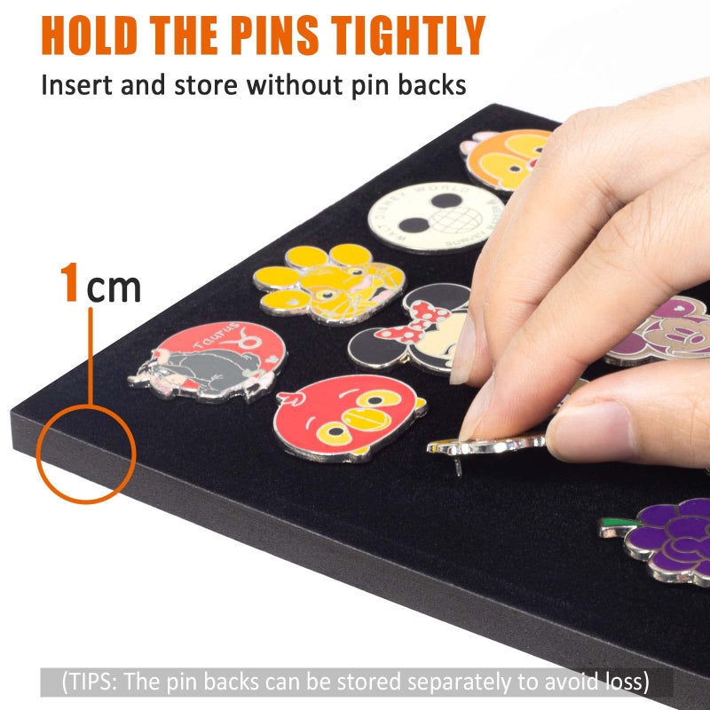 tutata Enamel Pin Display Frame  7x9 Shadow Box for Wall and Tabletop Mount  Pin Collection Display  Brooch Holder for Enthusiast  Black - Image 2