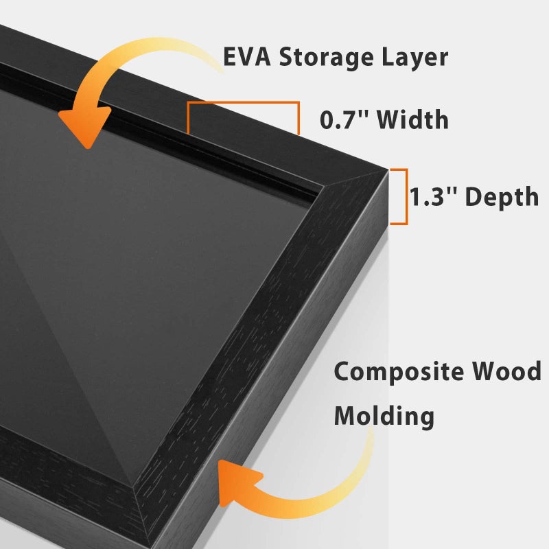 tutata Enamel Pin Display Frame  7x9 Shadow Box for Wall and Tabletop Mount  Pin Collection Display  Brooch Holder for Enthusiast  Black - Image 5