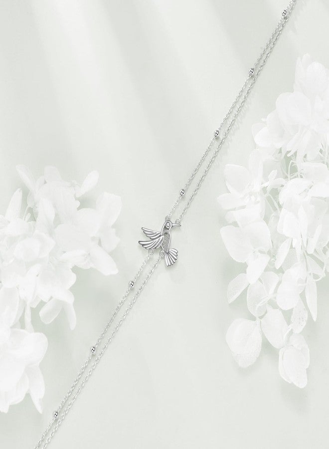 POPLYKE Hummingbird Anklet for Women Sterling Silver Filigree Anklet Hummingbird Jewelry Gift for Women - Image 3