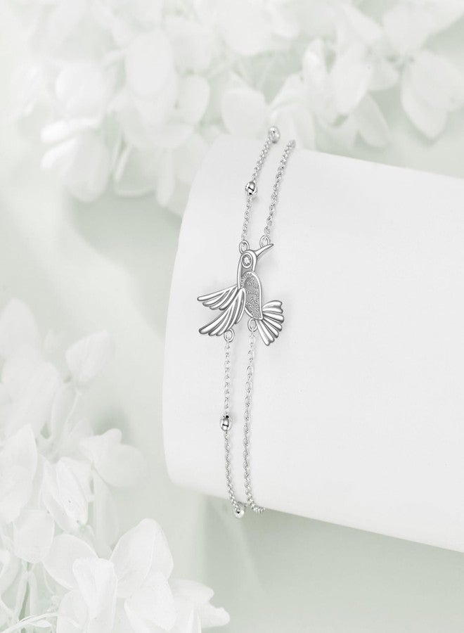 POPLYKE Hummingbird Anklet for Women Sterling Silver Filigree Anklet Hummingbird Jewelry Gift for Women - Image 4