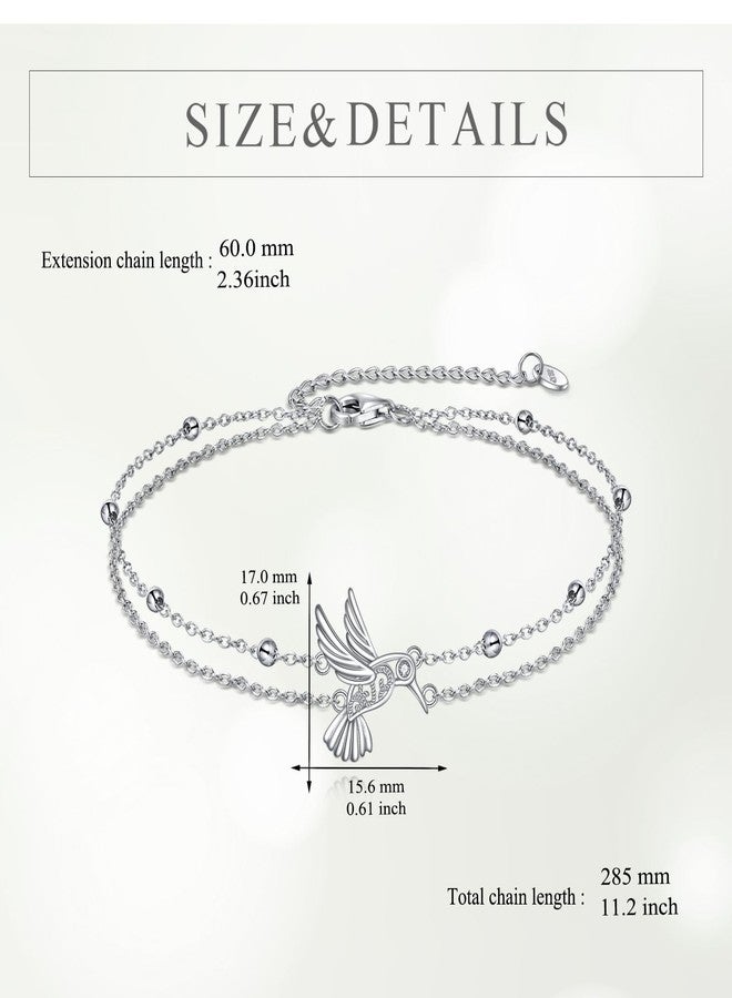 POPLYKE Hummingbird Anklet for Women Sterling Silver Filigree Anklet Hummingbird Jewelry Gift for Women - Image 5