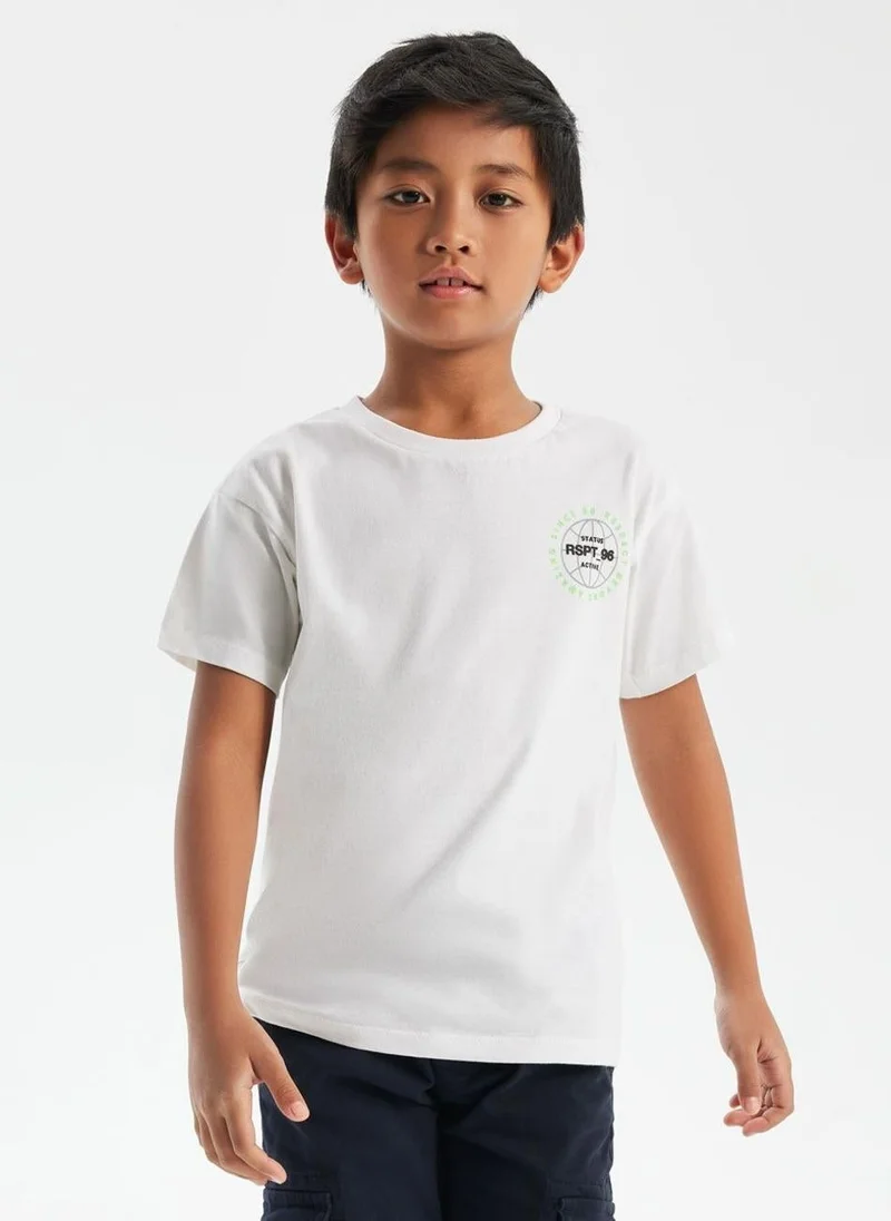 MINOTI Boys t-shirt with photographic print white