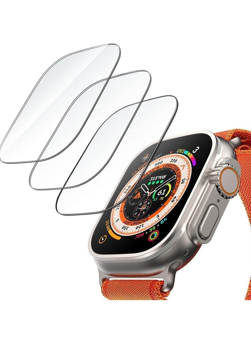 Screen Protector For Apple Watch Ultra 2/1 49mm Tempered Glass HD Clear 3 Pack  - Image 1