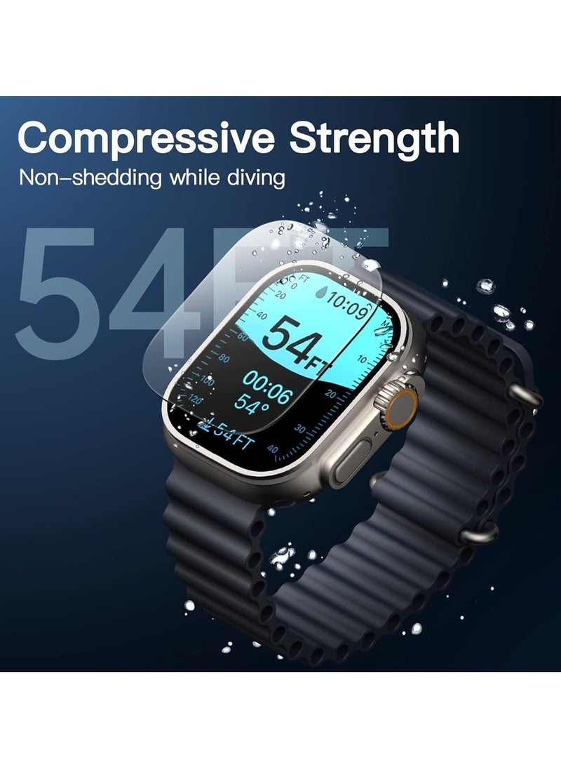 Screen Protector For Apple Watch Ultra 2/1 49mm Tempered Glass HD Clear 3 Pack  - Image 5