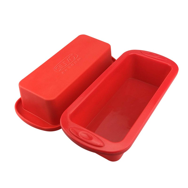 SILIVO Silicone Bread and Loaf Pans (2 Pack) - Nonstick Silicone Baking Mold for Homemade Loaf, Bread and Meatloaf - 8.9x3.7x2.5 inch - Image 1