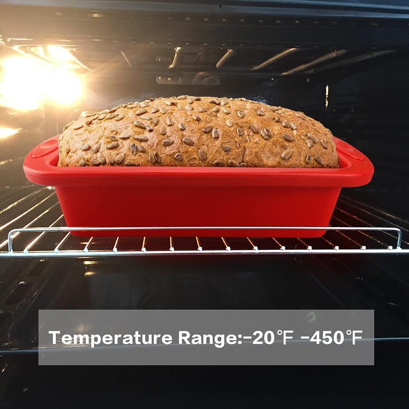 SILIVO Silicone Bread and Loaf Pans (2 Pack) - Nonstick Silicone Baking Mold for Homemade Loaf, Bread and Meatloaf - 8.9x3.7x2.5 inch - Image 4