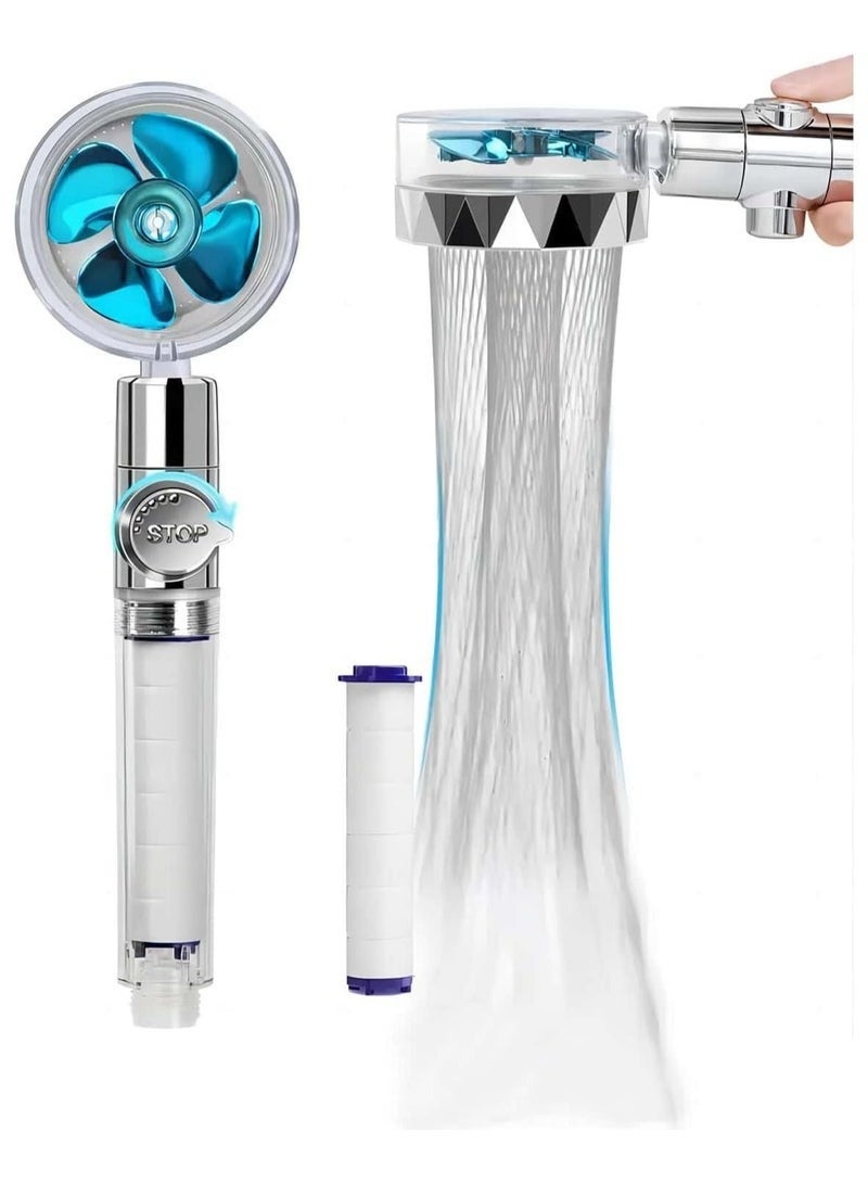 amazing.EGP High Pressure Handheld Shower Head with 360° Adjustable Fan Blades and Built-in Filter, Chrome - Image 1