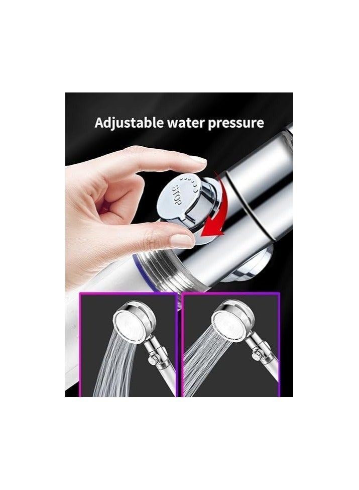 amazing.EGP High Pressure Handheld Shower Head with 360° Adjustable Fan Blades and Built-in Filter, Chrome - Image 4