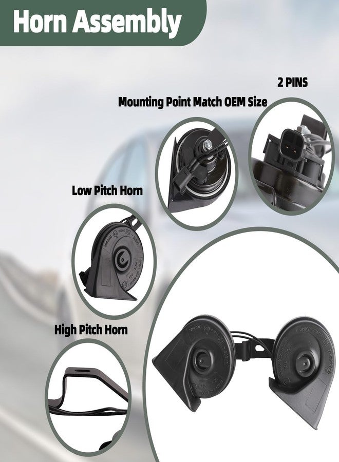 Mocar7 Horn Assembly with Bracket Compatible with 2014-2020 GMC Sierra 1500 Yukon Yukon XL Chevy Silverado Tahoe Suburban Cadillac Escalade - Image 3