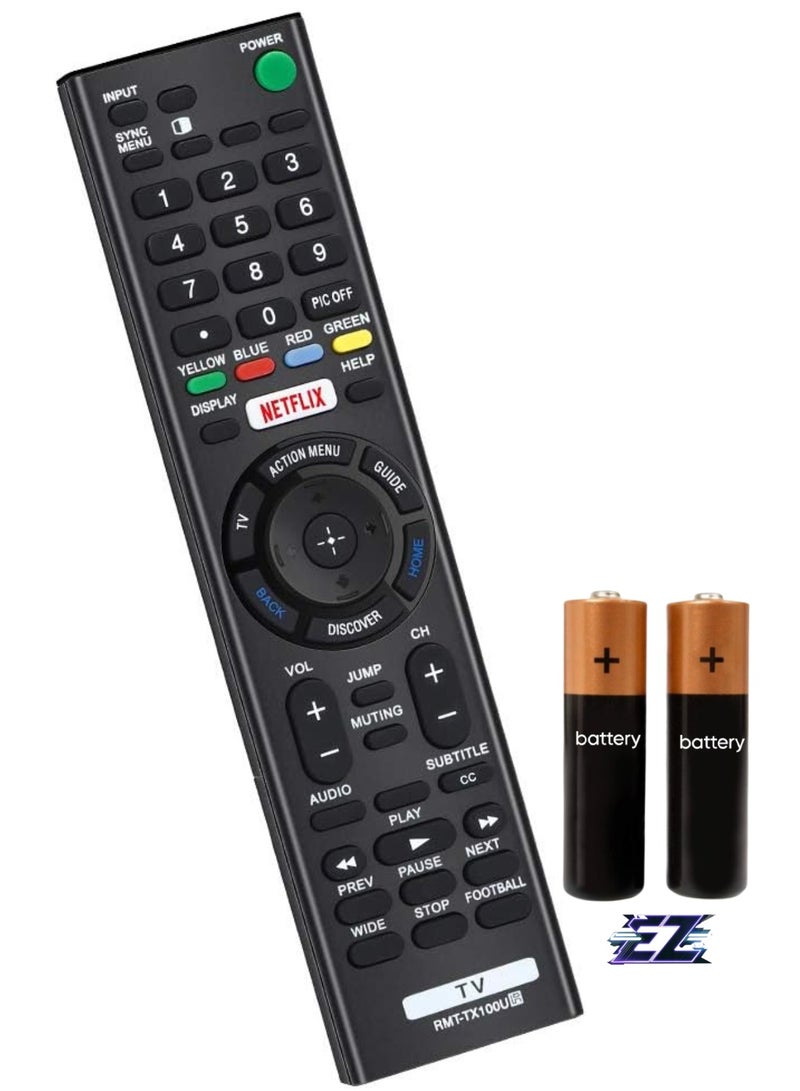 ELTRAZONE Smart Remote Control Sony Bravia Sony Bravia UHD Crystal 4K Smart HDR OLED LCD LED HDTV RMT-TX100U with Netflix XBR KDL Series with battery - Image 1