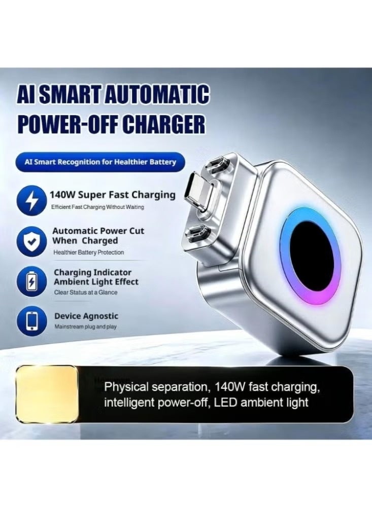 X01 Type-C 140W Auto-Disconnect Smart Charging Adapter with LED Indicator - Image 2