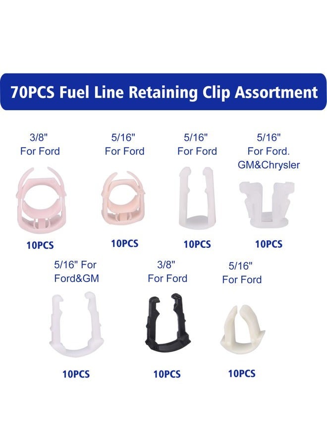 BUSY-CORNER 70 Pieces Fuel Line Retaining Clip, Fuel Line Retainer Clip Assortment Kit … - Image 2