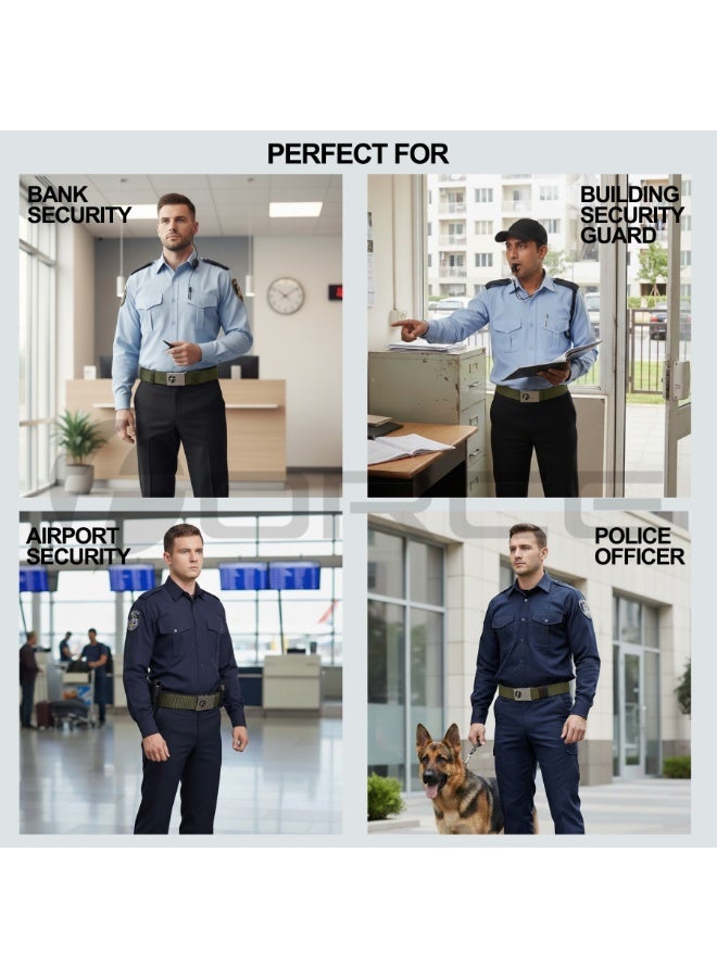 فورس حزام أمني للرجال والنساء – حزام ويب نايلون ثقيل مع إبزيم معدني رولر لوك – حزام تكتيكي قابل للتعديل لحراس الأمن، ضباط الشرطة، موظفي المطار، السفر، المشي الجبلي والجولف - Image 2