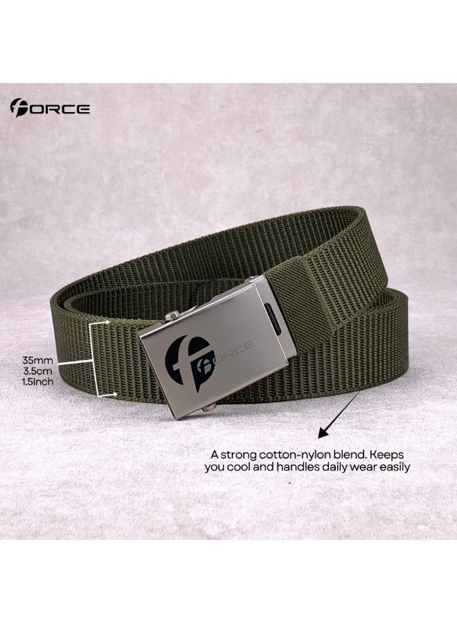 فورس حزام أمني للرجال والنساء – حزام ويب نايلون ثقيل مع إبزيم معدني رولر لوك – حزام تكتيكي قابل للتعديل لحراس الأمن، ضباط الشرطة، موظفي المطار، السفر، المشي الجبلي والجولف - Image 3