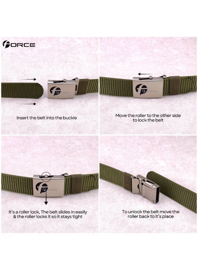 فورس حزام أمني للرجال والنساء – حزام ويب نايلون ثقيل مع إبزيم معدني رولر لوك – حزام تكتيكي قابل للتعديل لحراس الأمن، ضباط الشرطة، موظفي المطار، السفر، المشي الجبلي والجولف - Image 5