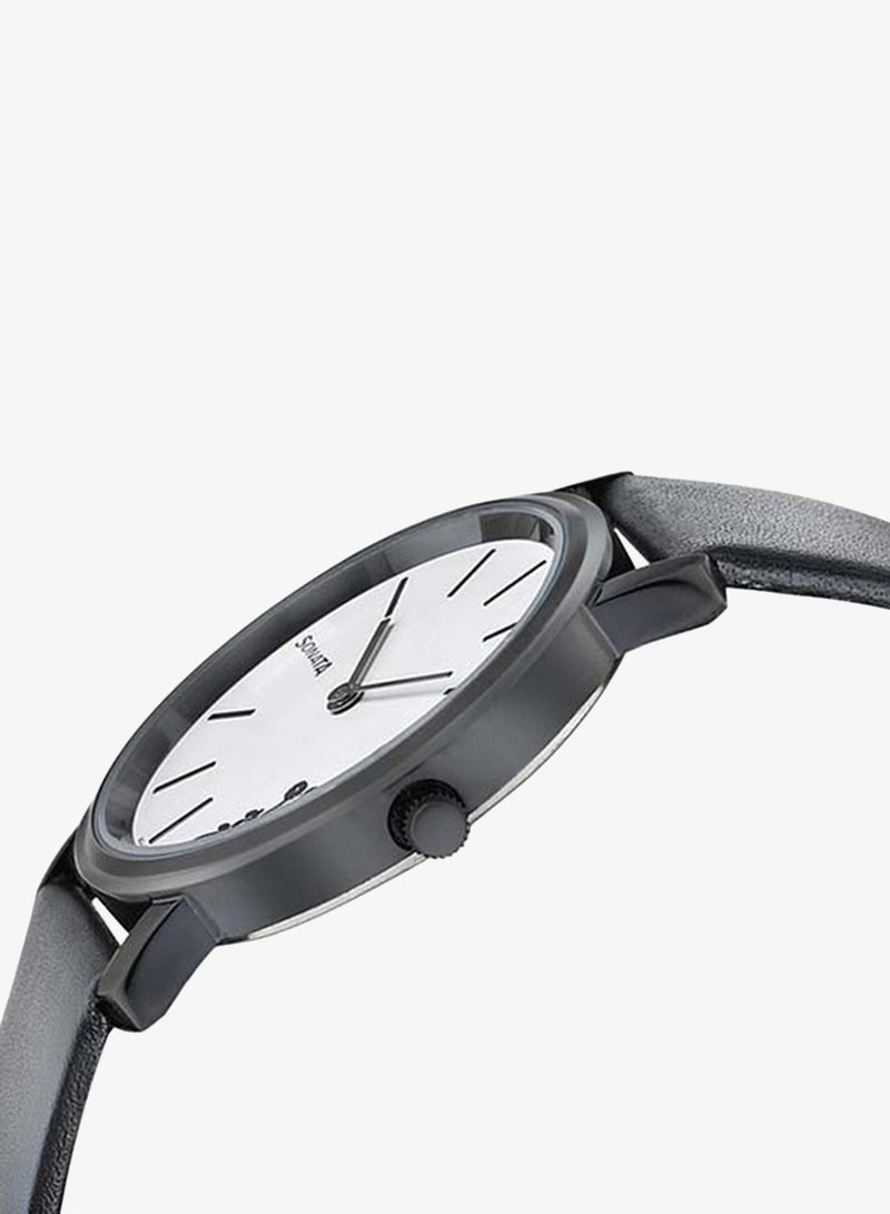 Sonata Leather Band Analog Wrist Watch 87029NL01 - 34 mm - Image 2