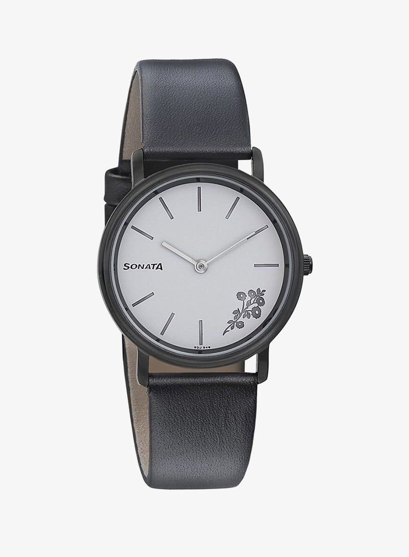 Sonata Leather Band Analog Wrist Watch 87029NL01 - 34 mm - Image 4