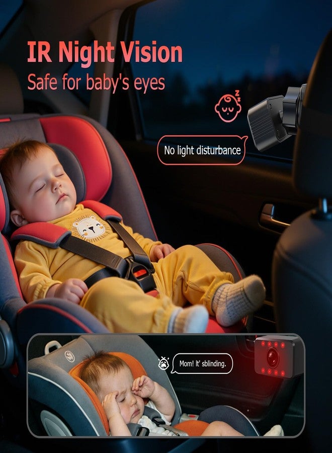 Itomoro Baby Car Camera for 2 Kids, 7 Inch HD 1080P Split Screen Dual Car Camera Baby Monitor, 150° Wide View with 2 IR Night Vision, Easily Install with Crystal Clear Wide View - Image 4