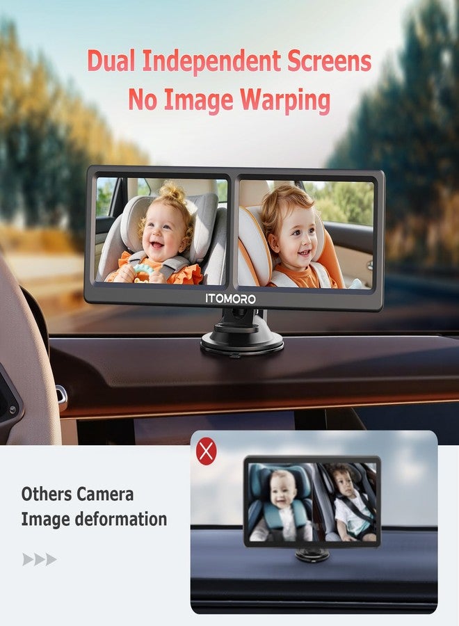 Itomoro Baby Car Camera for 2 Kids, 7 Inch HD 1080P Split Screen Dual Car Camera Baby Monitor, 150° Wide View with 2 IR Night Vision, Easily Install with Crystal Clear Wide View - Image 2
