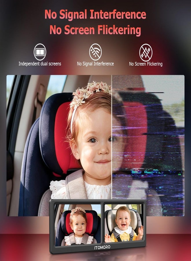 Itomoro Baby Car Camera for 2 Kids, 7 Inch HD 1080P Split Screen Dual Car Camera Baby Monitor, 150° Wide View with 2 IR Night Vision, Easily Install with Crystal Clear Wide View - Image 3