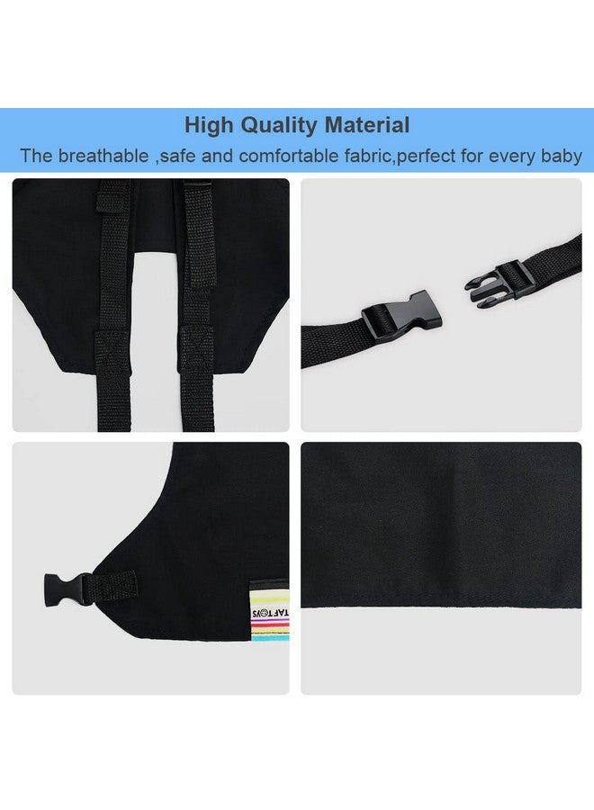 lychee مقعد حزام الليتشي لكرسي الطعام للأطفال مقعد أمان مع حزام، حزام تعزيز للأطفال مقعد طعام محمول للسفر المنزل المطعم التسوق (أسود) - Image 4