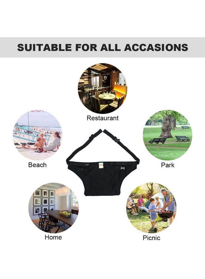 lychee مقعد حزام الليتشي لكرسي الطعام للأطفال مقعد أمان مع حزام، حزام تعزيز للأطفال مقعد طعام محمول للسفر المنزل المطعم التسوق (أسود) - Image 5