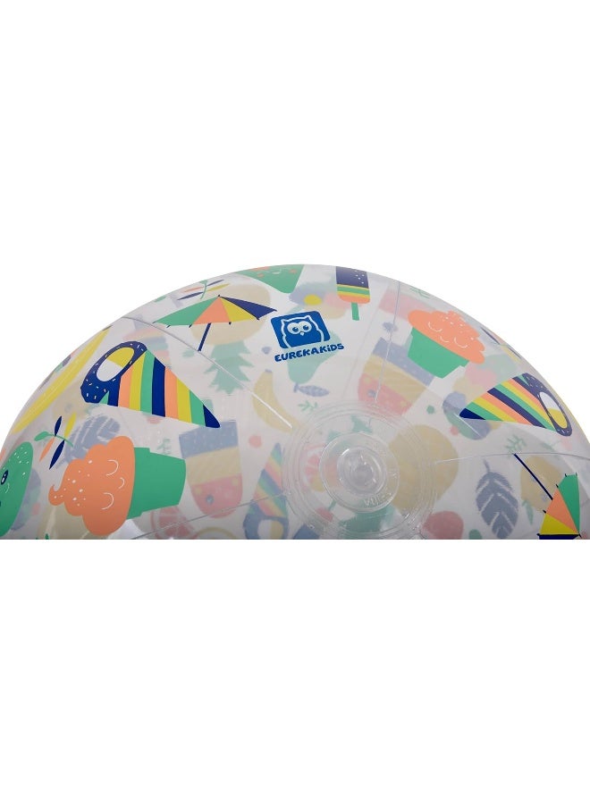 EUREKA KIDS كرة قابلة للنفخ للألعاب الرياضية في الهواء الطلق | مثالية للشاطئ، المسبح والسفر | للأطفال من 18 شهرًا فما فوق - Image 3